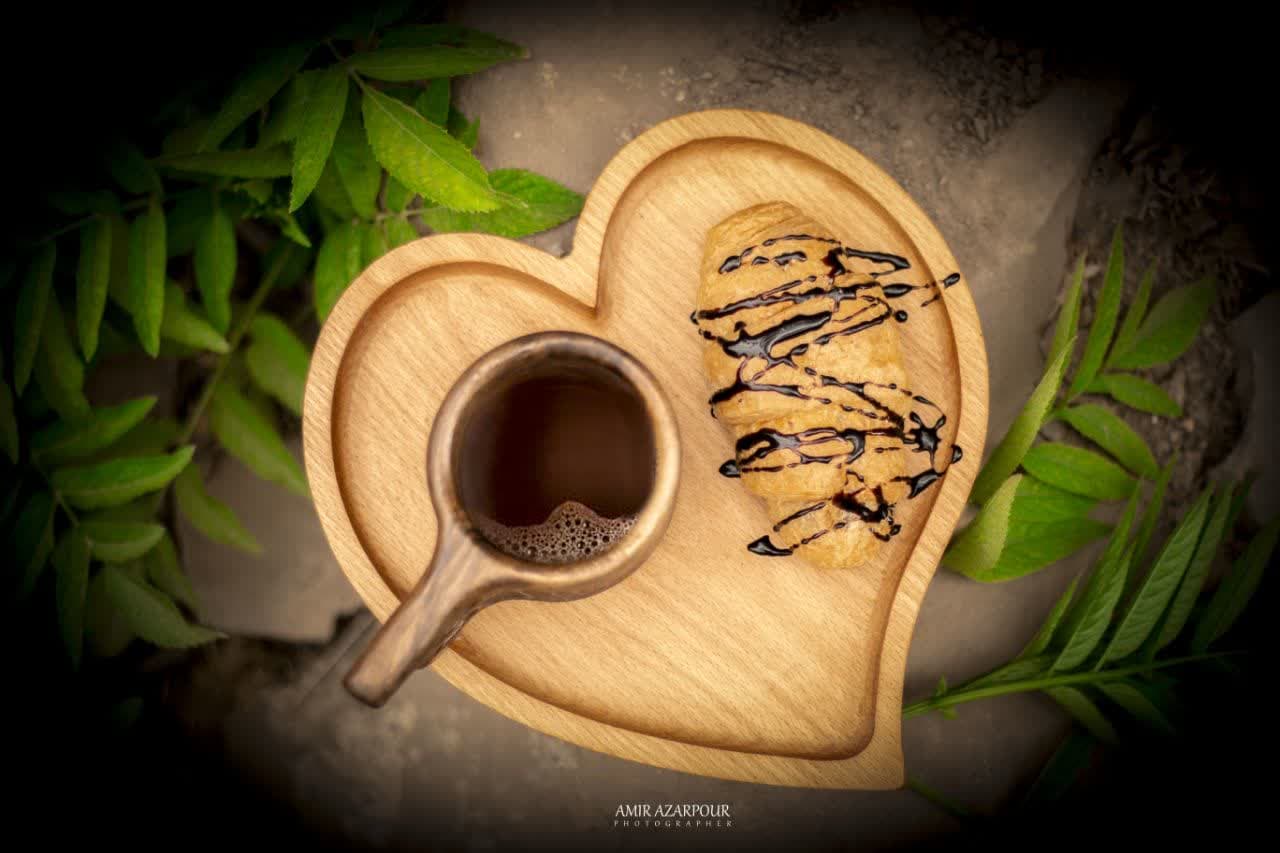 سینی چوبی طرح قلب